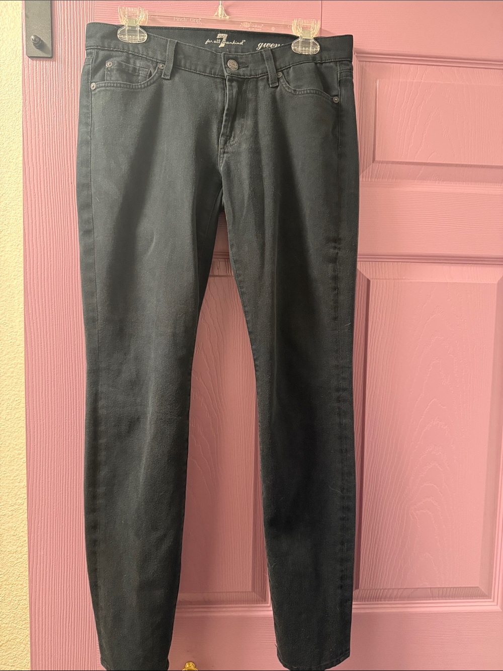 7 For All Mankind Women’ Slim Straight Jeans in Black
